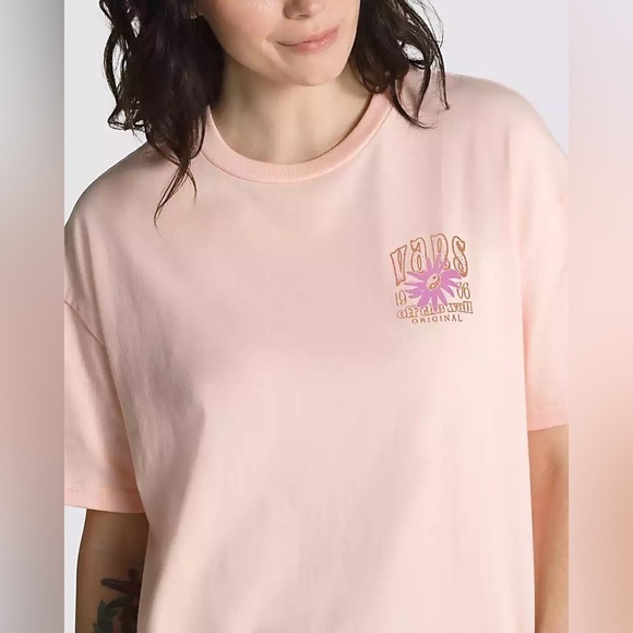 Vans Flower Balance Oversized Tee. Size: XS Color: Tropical Peach - Picture 3 of 8